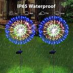 Solar Garden Firework Lights Outdoor Waterproof 2 Pack Solar Powered Art Stake Twinkle Lighting Outside Solar Lights Upgrad 180 LED Sparklers Lights for Yard Party Decorations (Colorful)