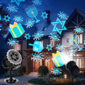 Hanukkah Projector Light with 1 Film Slides | Rotating LED Projection Light, Ip65 Waterproof, movement Projection Lamp, Outdoor Reflectors Waterproof Landscape Decorative