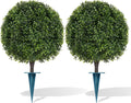 grooy 2 pack artificial boxwood topiary ball trees, main product view