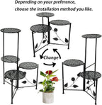 nakupe plant stand indoor outdoor, 4 tier metal, side view
