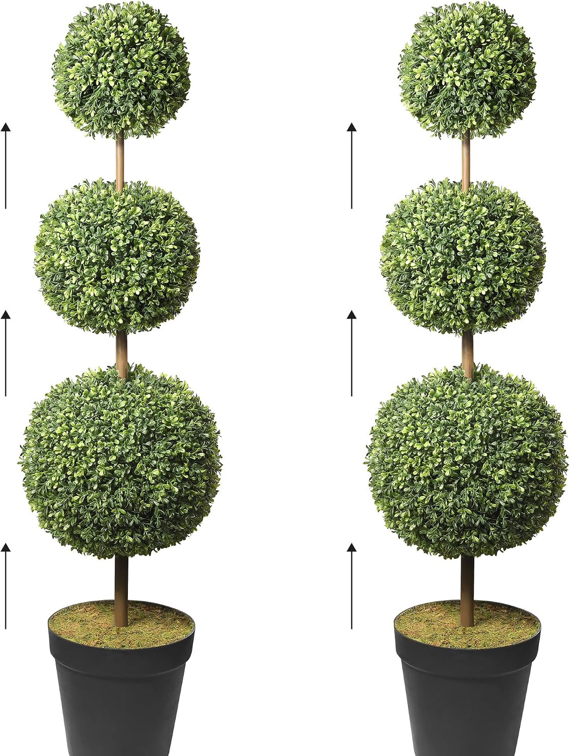 haute decor set of 2 adjustable artificial topiaries, main product view