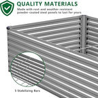8x2x2FT Galvanized Raised Garden Bed Kit,Vegetable Plant Boxes-Rectangle Metal Flower Box,Large Planter Raised Beds Outdoor Garden for Planting,Fruit,Herb-Silver