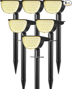 Solar Lights Outdoor Waterproof IP65, Solar Powered 76 LED 3 Lighting Modes Solar Spot Lights Outdoor for Yard Garden Landscape Pathway (Warm White, 6 Pack)