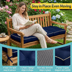 outdoor bench cushion, tufted patio seat pad for showing dimensions