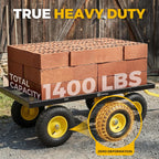 sekey 7.7 cu ft steel garden cart, 1400, close-up detail
