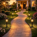 Solar Lights Outdoor 12 Pack, Solar Pathway Lights Warm White, Waterproof Auto On/Off Solar Powered Garden Lights for Yard Landscape, Walkway, Path, Driveway Decor