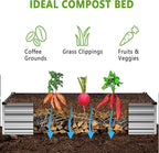 2PCS Galvanized Raised Garden Bed Kit,Vegetable Boxes-Rectangle Metal Flower Box,Large Planter Raised Beds Outdoor Garden for Planting,Fruit,Herb-Silver