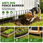 animal barrier fence 42.5ft(l)x13in(h), 30 panels no dig, side view