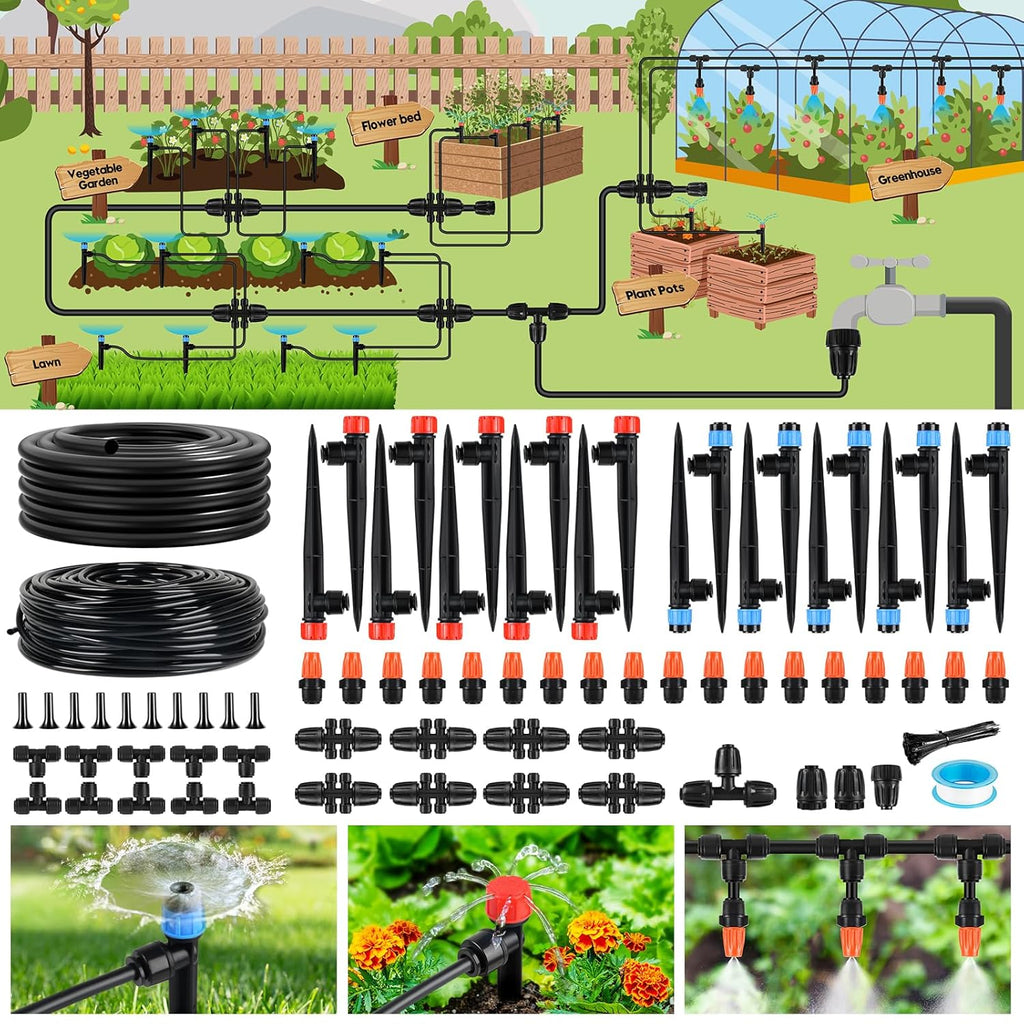 240ft drip irrigation system for garden, 2026 upgraded, main product view