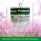 Nectar Protector 18 oz Clear Ant Moat for Bird Feeders | See-Through Bowl Shows Water Level at a Glance - 18 oz Ant Moat Hangs Between Hook and Feeder to Protect Nectar