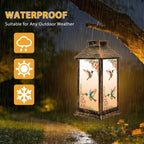 YHmall 5.5 x 13.8 Inch Hummingbird Solar Lanterns Outdoor Waterproof | Birthday Gifts for Women Mom and Grandma, Hanging Decorative Solar Lantern for Garden Yard Lawn Patio Decor