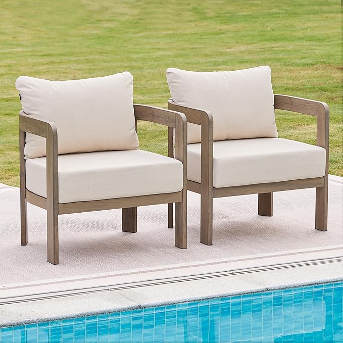 Outdoor Patio Furniture Set, Metal Patio Conversation Set with 6" Thick Cushions, Outdoor Couch and Patio Chairs Set for Backyard Porch Balcony, Beige