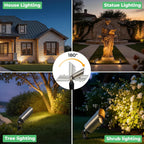 Solid Brass Low Voltage Landscape Spotlights, 12V Waterproof Outdoor Spot Lights, Wired Heavy Duty Bronze Accent Uplights for Yard Garden House Tree Lawn, Without Bulb (6 Pack)
