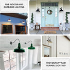 11" Gooseneck Barn Light Outdoor | Farmhouse Exterior | Hunter Green/Brass