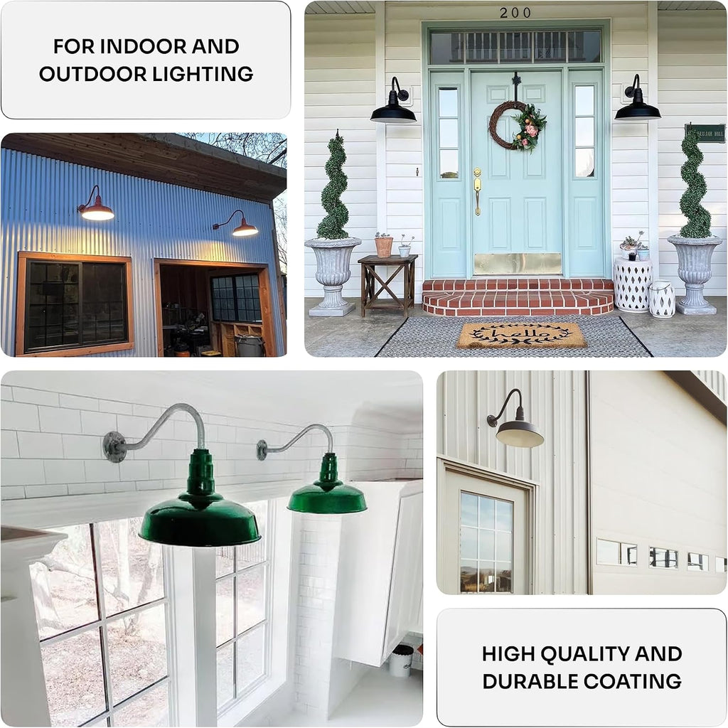 23" Gooseneck Barn Light Outdoor | Farmhouse Exterior | Hunter Green/Brass