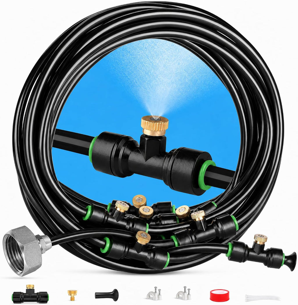 misters for outside patio 63ft(19.2m)+21 brass mist nozzles+a, main product view