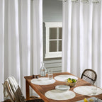 TOWN & COUNTRY BASICS Cabana Solid Heavyweight Indoor Outdoor Curtains, Light Filtering Opacity with Grommet Top, Water Repellent, 2-Pack Set, 54"x84", Winter White