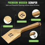 All-Natural Wooden Grill Scraper for BBQ Grilling 14"| Grill Cleaner, Wood Scraper, Grill Grate Cleaner, and BBQ Cleaner | Bristle Free BBQ Scraper for Grill Cleaning | Eco Friendly