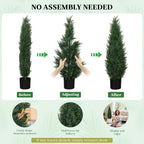 3ft artificial cedar topiary trees for outdoors, uv showing dimensions