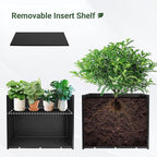 36" Metal Planter Box, Large Rectangular Window Box with Drainage Holes & Rust-Proof Coating, Modern Outdoor/Indoor Flower Box for Balcony, Patio & Herbs, Black