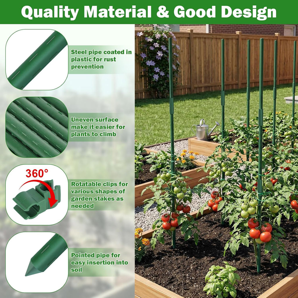 garden stakes 20 pack, 16 inch plastic coated, close-up detail