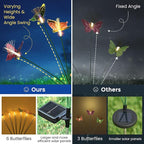 Solar Garden Lights,Swaying Butterfly Lights Outdoor Decorative,6pack Warm White LED Solar Lights for Outside Yard,Lawn,Patio,Pathway Decoration Gardening Gifts