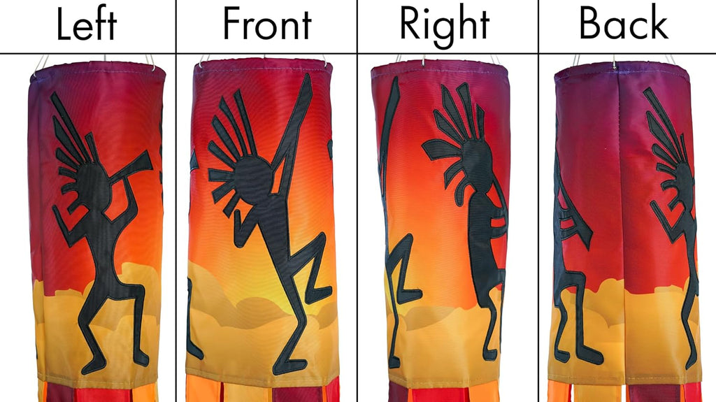 In the Breeze 5233 — Dancing Kokopelli Inspiration Windsock — Vibrant Southwest Outdoor Garden Décor