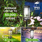 KOOPER Taller Solar Pathway Lights Outdoor, 2 Pack Upgraded Brighter Solar Garden Lights Solar Powered, Up to 15 Hours Outdoor Solar Lights for Yard Landscape Path Walkway Driveway （Cool White）