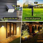 Solar Spot Lights Outdoor Waterproof IP65, [4 Pack/65 LED] 2-in-1 Solar Landscaping Spotlights, 3 Lighting Modes Solar Powered Garden Flood Light for Patio Pathway Driveway Yard Pool (Warm White)