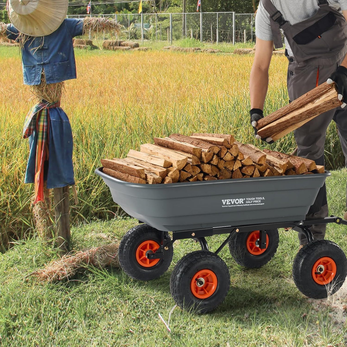 vevor poly garden dump cart 4 cu.ft. 600, view 9