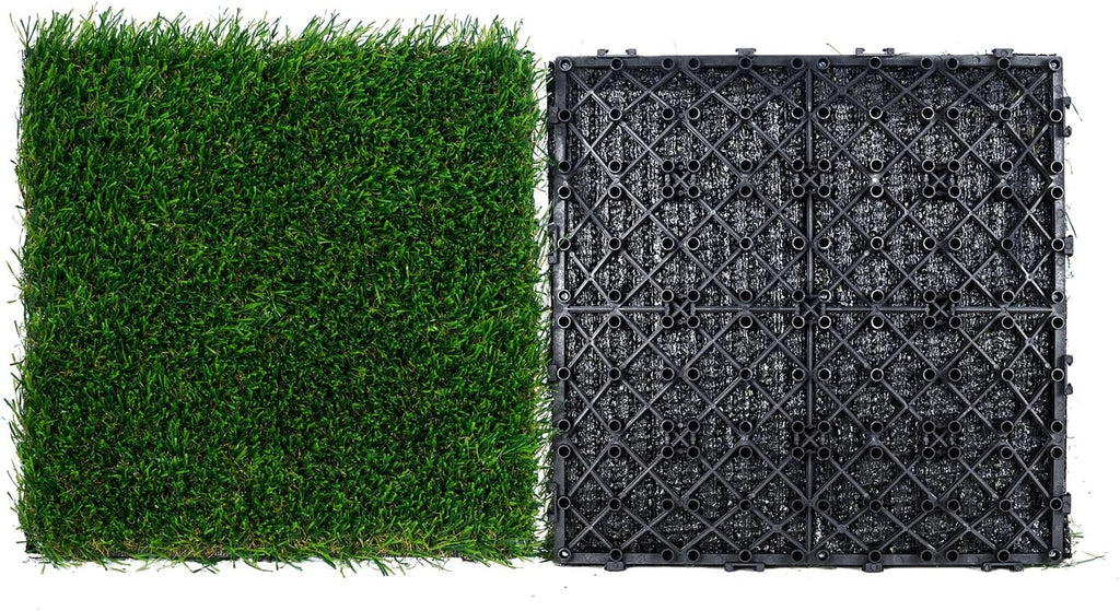 vevor artifical grass tiles interlocking turf deck set, main product view