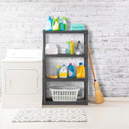 Sterilite 2-Pack 4 Shelf Unit, Heavy-Duty Shelving Storage and Utility Rack - Standing Plastic Organizer Shelves for Kitchen, Bathroom, and Garage