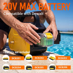 Water Transfer Pump Compatible with Dewalt 20V Battery(No Battery) | Portable Self-Priming Water Pump with 9.6GPM,75FT Max Head for RV, Tank, Pool Draining, Garden Watering