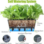 Window Box Planter 6 Pcs, 16.5 Inches Self Watering Rectangle Flower Plant Pots with Drainage Holes Trays, Vegetable Planters for Windowsill Patio Garden Balcony Porch Yard (Dark Green)