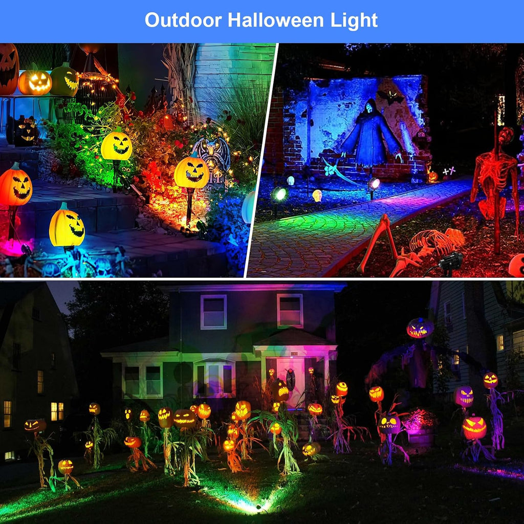 halloween spotlights outdoor 12w rgbw landscape lights for, close-up detail