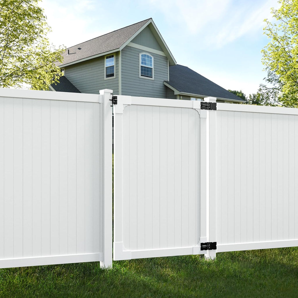 wambam cambridge privacy gate, white vinyl no dig, main product view