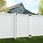 wambam cambridge privacy gate, white vinyl no dig, main product view