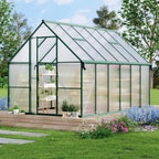 8'x14' aluminum-framed polycarbonate greenhouse, heavy duty polycarbonate greenhouse, main product view