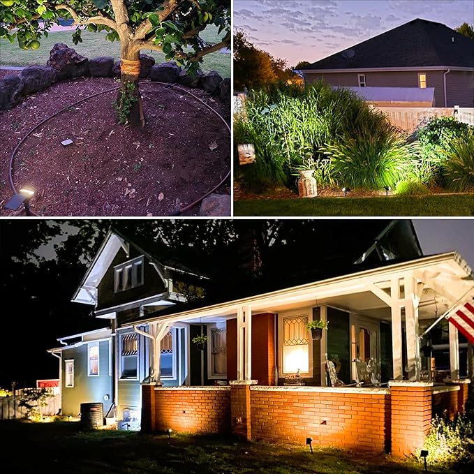 VOLISUN Solar Spotlight Outdoor, IP67 Waterproof Solar Landscape Spot Lights，Uplights for Yard Garden Pathway - 6 Pack Warm White 27 LED 3 Lighting Modes