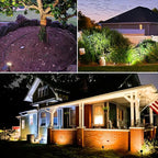 VOLISUN Solar Spotlight Outdoor, IP67 Waterproof Solar Landscape Spot Lights，Uplights for Yard Garden Pathway - 12 Pack (Warm White) 27 LED 3 Lighting Modes