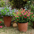 20 Bundles Artificial Flowers Outdoor Fake Flowers, UV Resistant No Fade Faux Plastic Greenery Shrubs Plants for Hanging Garden Porch Window Box Outside Decoration,Home Indoor Decor Red
