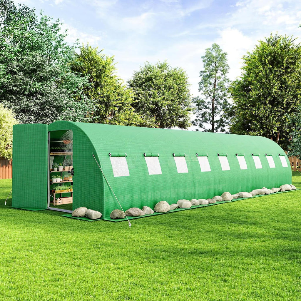 amerlife 30x10 ft tunnel greenhouse with built-in sprinkler, main product view