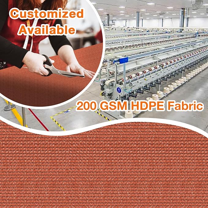 Artpuch 90% Sun Shade Cloth, 6 x 9 FT Pergola Shade Cover Canopy with Grommets, Sun Screen Fabric Tarp for Patio, Outdoor, Garden, Backyard, Rust Red
