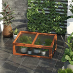 outsunny wooden framed polycarbonate cold frame greenhouse for shown in use