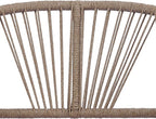 Merax 2-Piece Acacia Wood Patio Set - Curved Tub Loveseat & Slatted Coffee Table with Woven Rope Accents & Weather-Resistant Cushions for Deck, Porch or Garden,Teak+ Beige