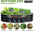 2Pcs 4X2X1ft Oval Raised Garden Bed Kit,Galvanized Raised Garden Beds Outdoor, Metal Planter Box Steel Kit Flower Herb,Vegetables..Black
