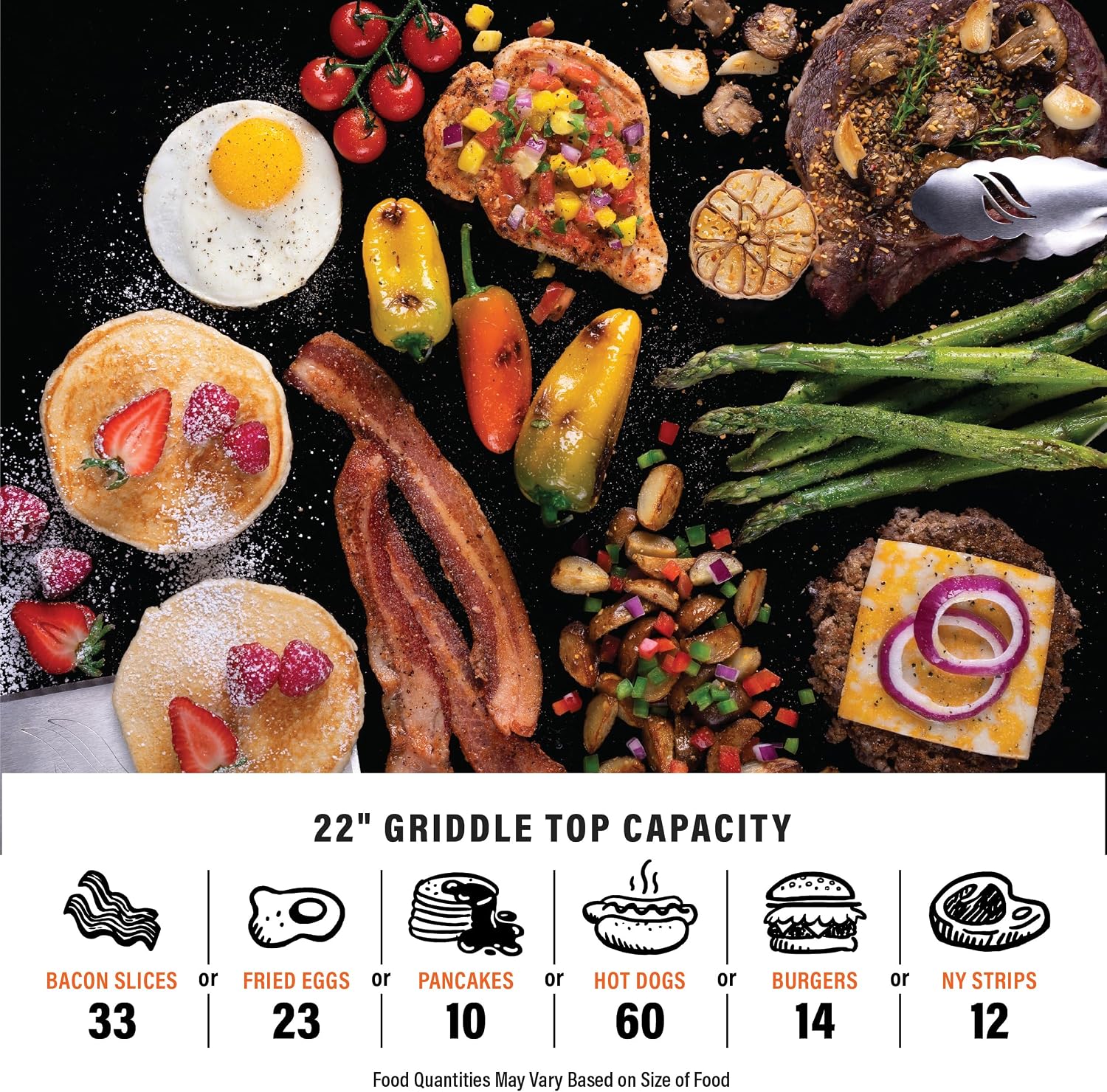 Blackstone OTG Outdoor Tabletop Griddle with Built-in Hood, Black, 22 Inch | Portable Grill Appliance for Camping, Tailgate Grilling, and On-the-Go Kitchen Cooking