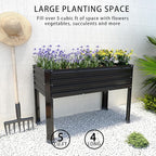 2PCS Galvanized Raised Garden Bed with Legs,2PCS 48×18×30in Elevated Planter Box for Backyard,Garden, Patio, Balcony, 300lb Capacity,Planters for Outdoor Plants,Black