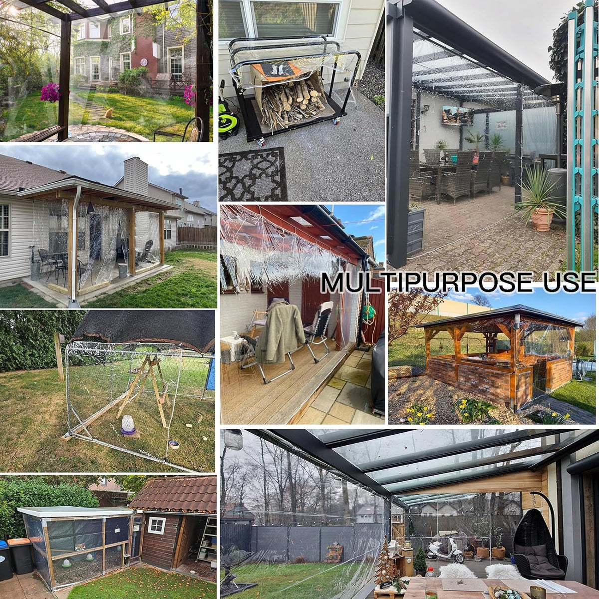 lc&qs clear tarps heavy duty pvc, transparent tarp shown in use