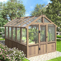 mupater 6'x10' wooden greenhouse for outdoor, heavy duty, main product view